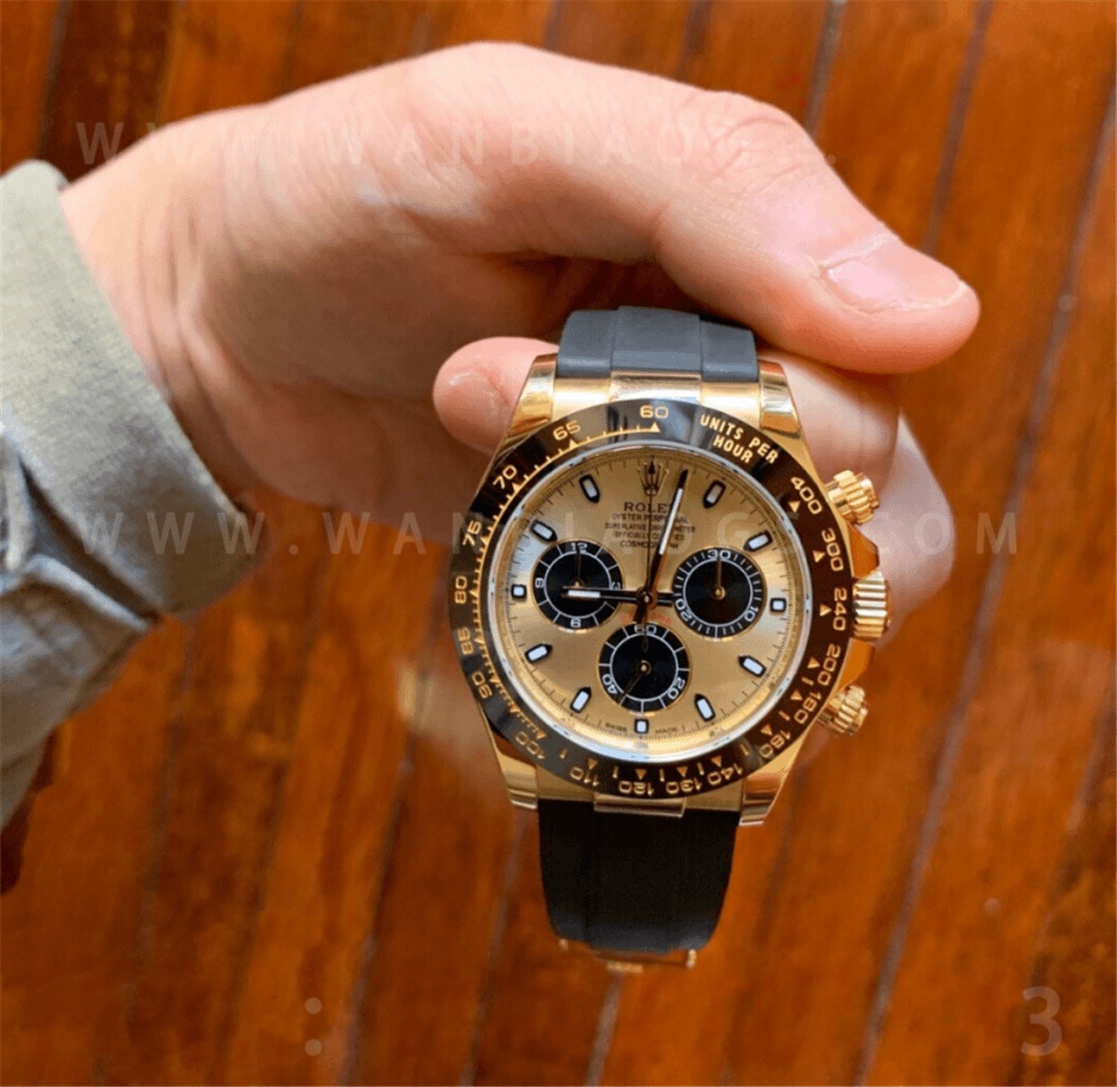 N Factory Rolex Daytona «4130» Edison Chen model altın Daytona parça inceleme — 1. fotoğraf