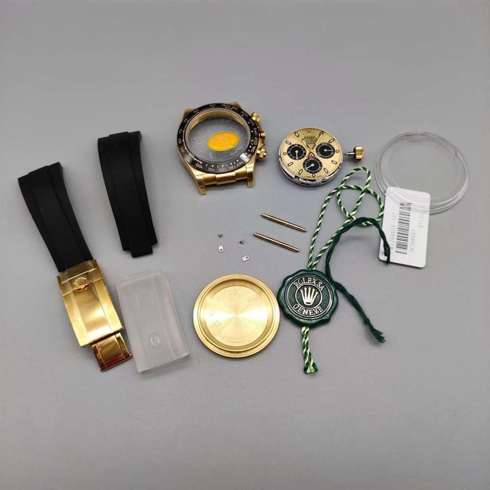 N Factory Rolex Daytona «4130» Edison Chen model altın Daytona parça inceleme — 21. fotoğraf