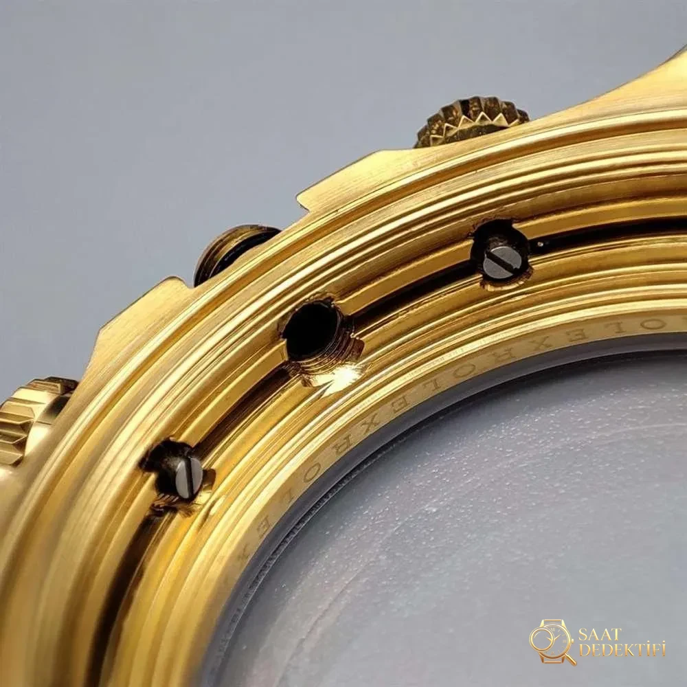 N Factory Rolex Daytona «4130» Edison Chen model altın Daytona parça inceleme - Makro Mekanizma Köprüleri ve Cenevre Çizgileri