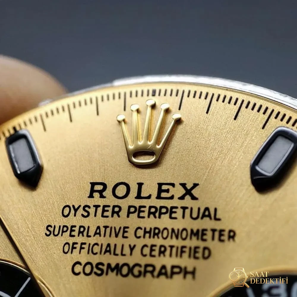N Factory Rolex Daytona «4130» Edison Chen model altın Daytona parça inceleme - Takimetre Skalası ve Baskı Keskinliği