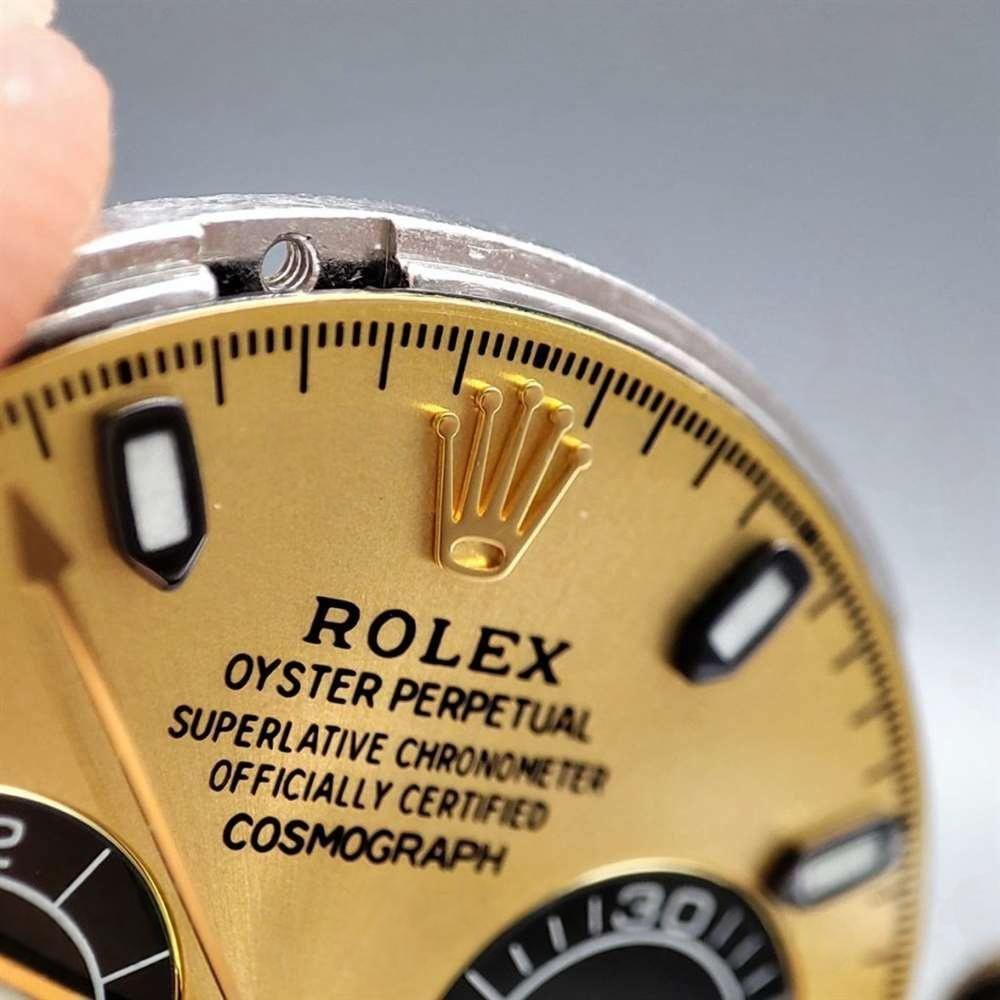 N Factory Rolex Daytona «4130» Edison Chen model altın Daytona parça inceleme — 30. fotoğraf