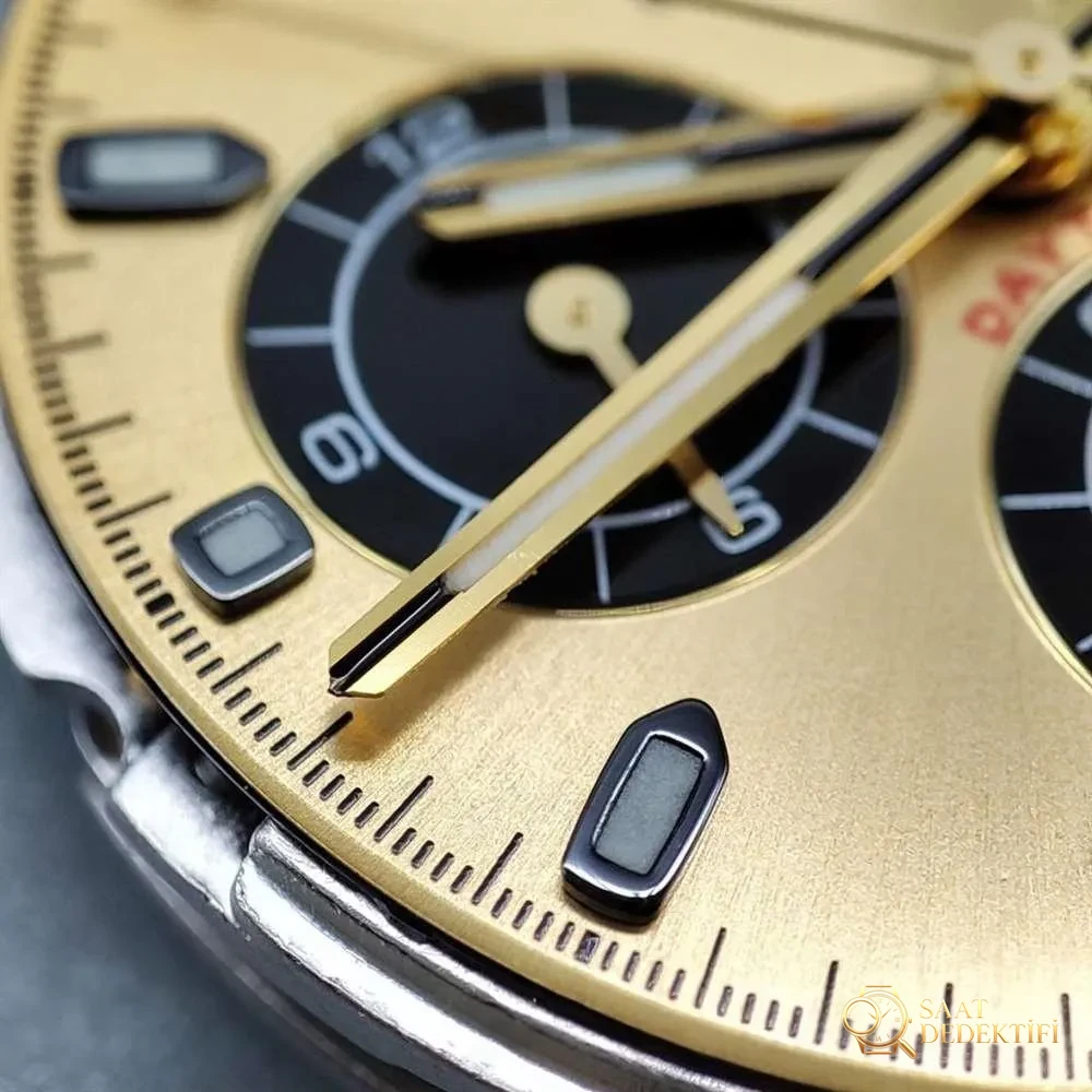 N Factory Rolex Daytona «4130» Edison Chen model altın Daytona parça inceleme - Kurma Kolu Yivleri ve Tutuş Dokusu