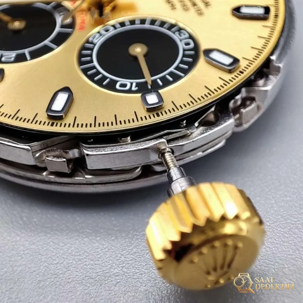 N Factory Rolex Daytona «4130» Edison Chen model altın Daytona parça inceleme - Kadran Alt Kadranları ve İğne Senkronizasyonu