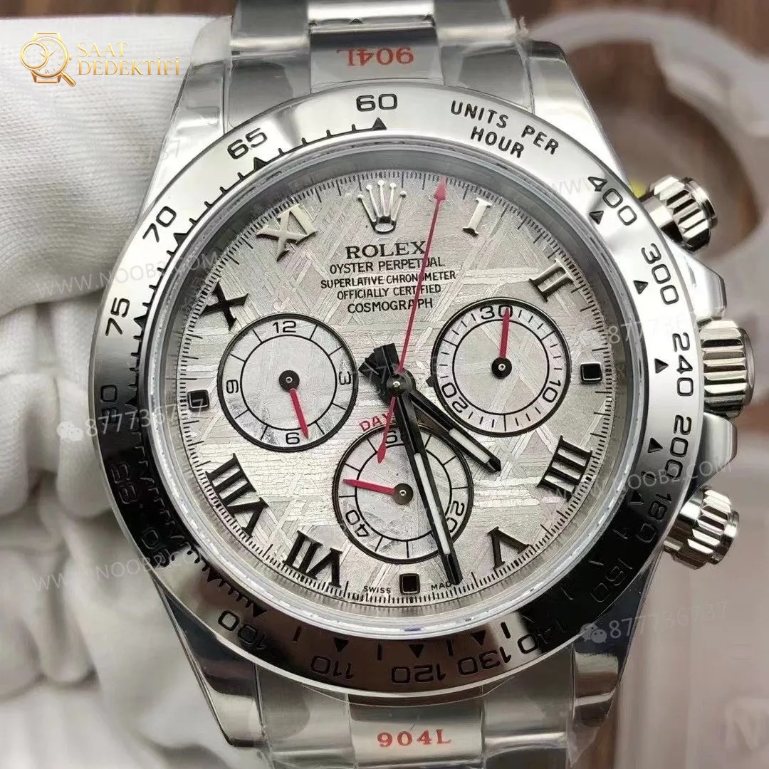 N Factory Rolex Daytona 4130 mekanizmalı gerçek göktaşı kadran işçiliği iyi mi? - Arka Kapak ve Mekanizma Detayı