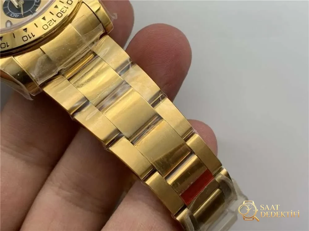 N Factory Rolex Daytona 4130 mekanizmalı «Yeşil-Altın Daytona» işçilik incelemesi - Kordon Dokusu ve Dikiş Detayları