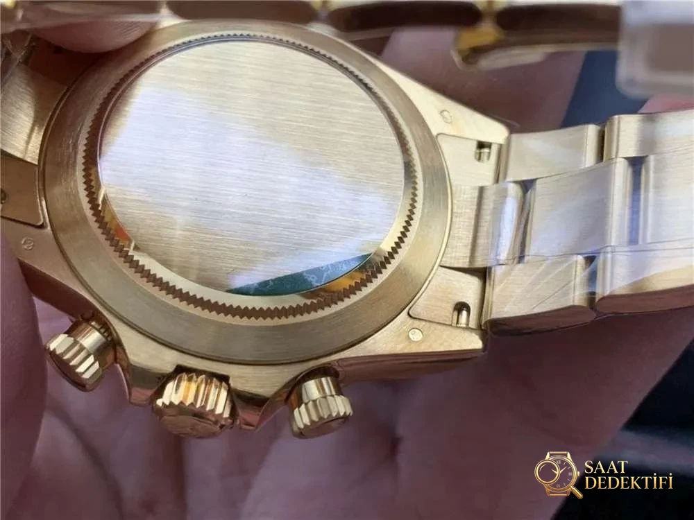 N Factory Rolex Daytona 4130 mekanizmalı «Yeşil-Altın Daytona» işçilik incelemesi - Kadran Güneş Işını (Sunburst) Efekti