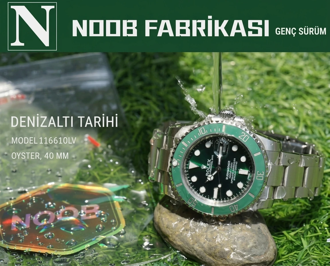 Karşılaştırmalı inceleme: N Factory Genç Sürüm Rolex Submariner serisi 116610LV-97200 yeşil kadran kol saati (Yeşil Su Hayaleti) - Arka Kapak ve Mekanizma Detayı