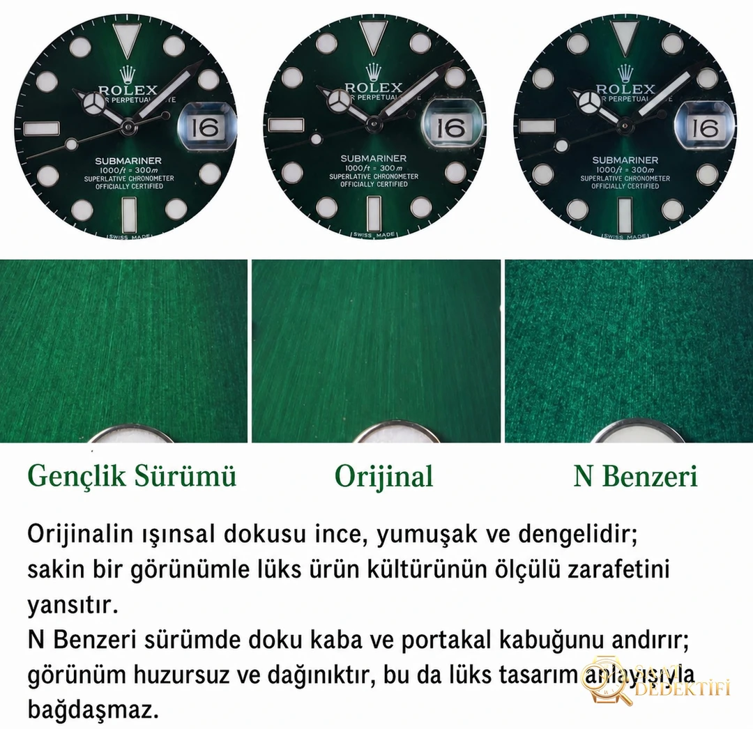 Karşılaştırmalı inceleme: N Factory Genç Sürüm Rolex Submariner serisi 116610LV-97200 yeşil kadran kol saati (Yeşil Su Hayaleti) - Cam Yansıma Önleyici (AR) Kaplama