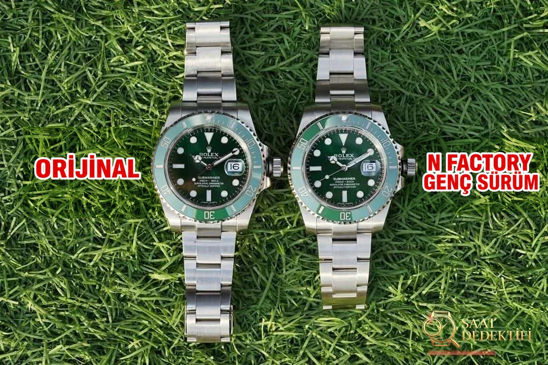 Karşılaştırmalı inceleme: N Factory Genç Sürüm Rolex Submariner serisi 116610LV-97200 yeşil kadran kol saati (Yeşil Su Hayaleti) - Koleksiyon ve Vitrin Görünümü