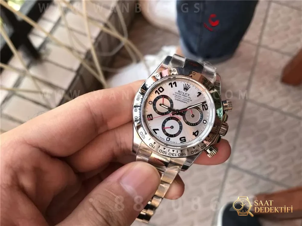 N Factory Rolex V4 Daytona 116509 «gümüş kadran kırmızı akrep-yelkovan» işçilik incelemesi - Kadran Detayı ve Bezel İşçiliği