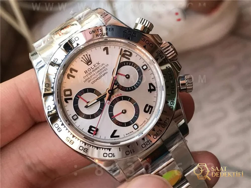 N Factory Rolex V4 Daytona 116509 «gümüş kadran kırmızı akrep-yelkovan» işçilik incelemesi - Kasa Profili ve Kurma Kolu İncelemesi