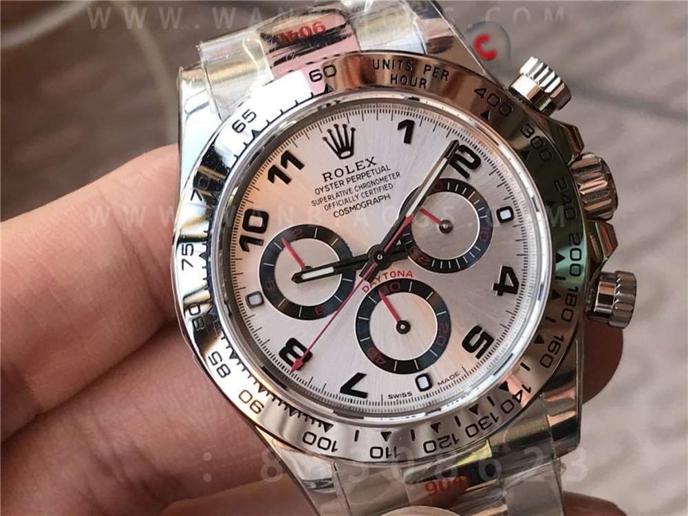 N Factory Rolex V4 Daytona 116509 «gümüş kadran kırmızı akrep-yelkovan» işçilik incelemesi — 4. fotoğraf
