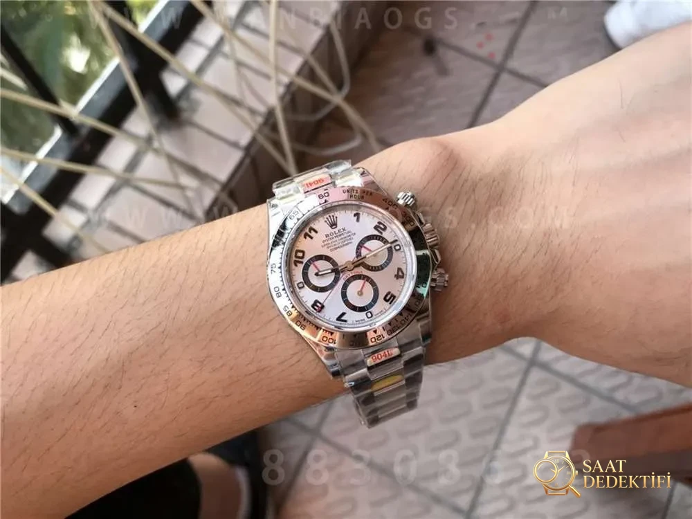 N Factory Rolex V4 Daytona 116509 «gümüş kadran kırmızı akrep-yelkovan» işçilik incelemesi - Kordon Dokusu ve Dikiş Detayları