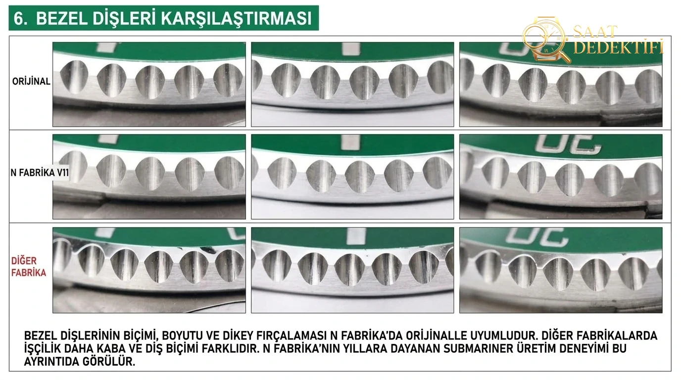 Gerçek-replika karşılaştırması: N Factory V11 Rolex yeşil su hayaleti, V10'a göre hangi noktalarda geliştirildi? - görsel 5
