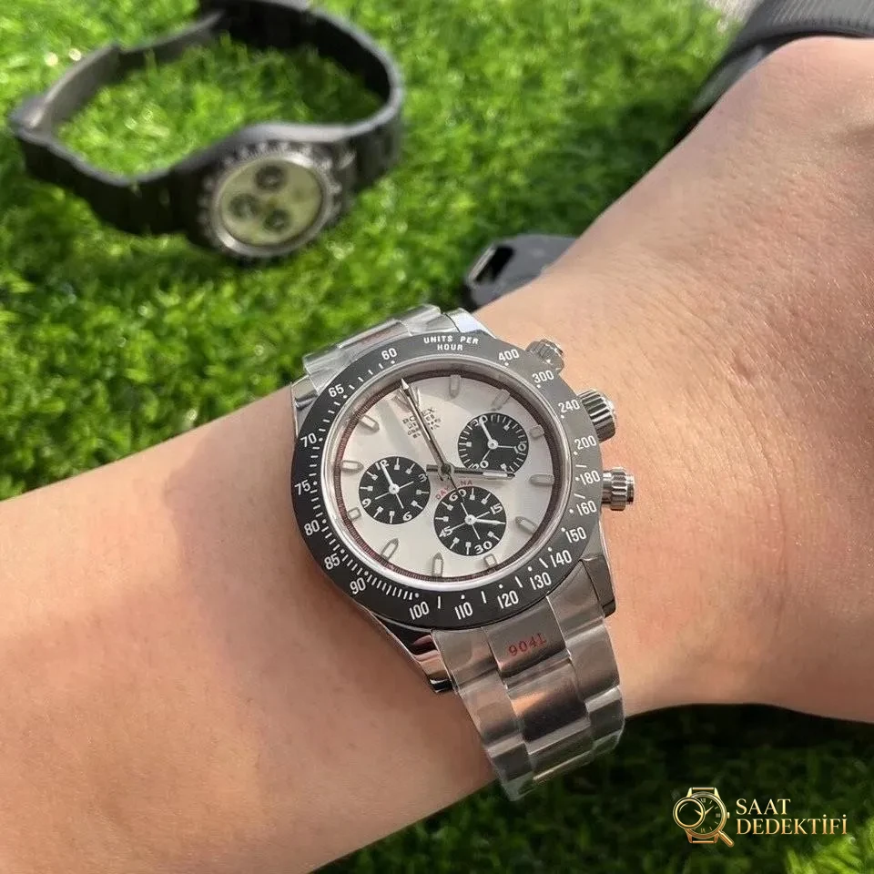 Sonderedition der Rolex Daytona Paul Newman Blaken Replica-Uhr in Zusammenarbeit mit N Factory und IPK – Zifferblattdetails und Lünettenverarbeitung