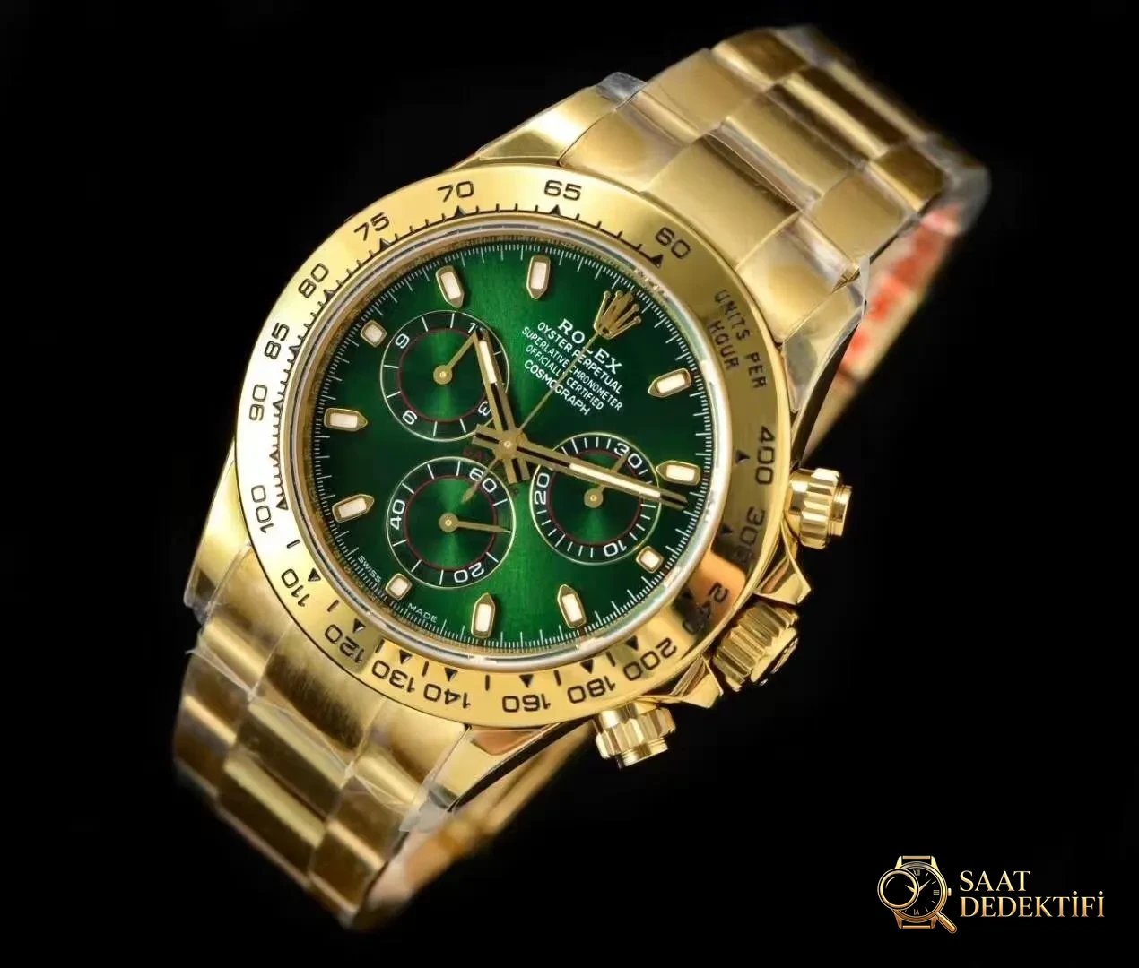 N Factory Yeni Rolex Daytona Yeşil-Altın 4130 Mekanizmalı 116508 Replika Saat İncelemesi - Bilezik, Toka ve Klips Mekanizması
