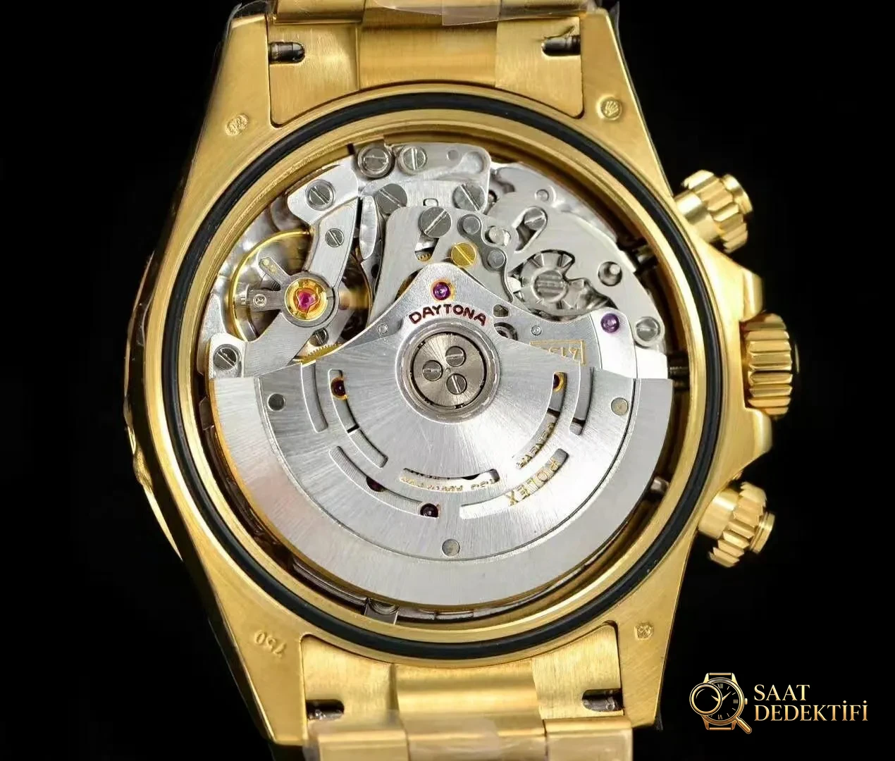 N Factory Yeni Rolex Daytona Yeşil-Altın 4130 Mekanizmalı 116508 Replika Saat İncelemesi - Tepe Koruması ve Ayar Fonksiyonu