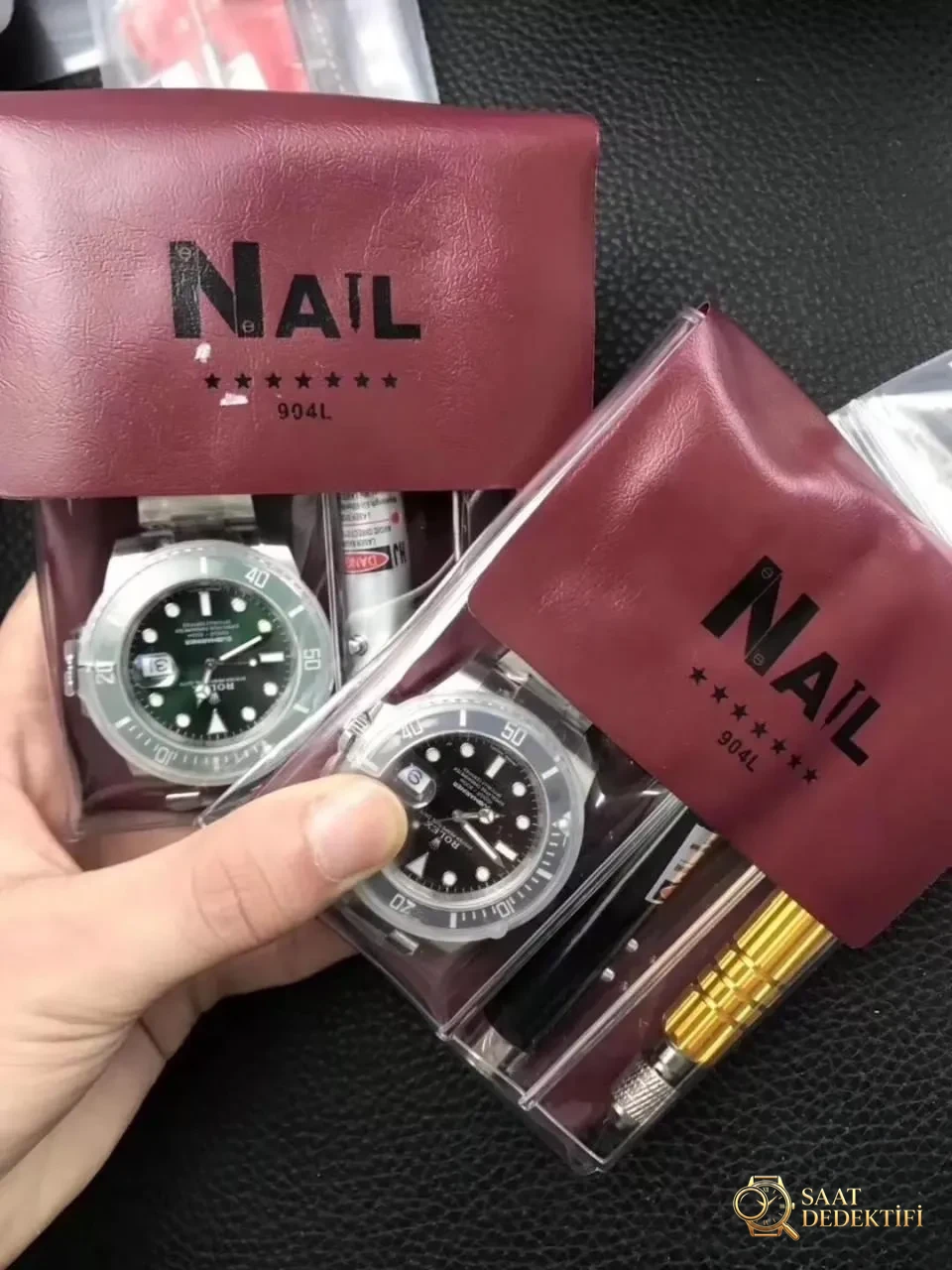 Büyük fabrikalara meydan okuyor: NAIL Rolex Yeşil Su Hayaleti 904 çelik saat gerçek-replika karşılaştırması ve orijinal incelemesi - Kadran Detayı ve Bezel İşçiliği