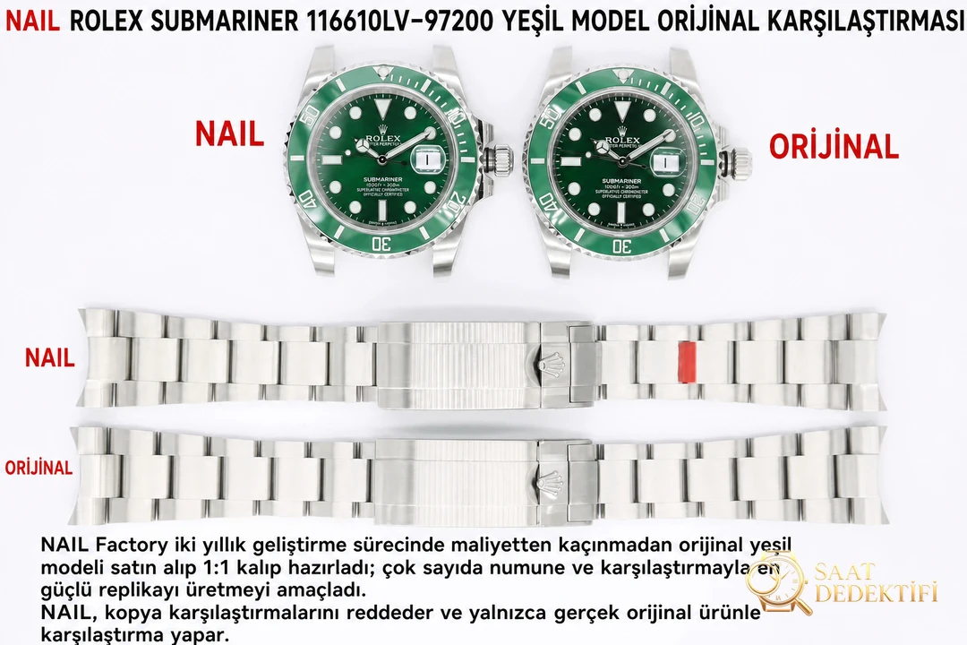 Büyük fabrikalara meydan okuyor: NAIL Rolex Yeşil Su Hayaleti 904 çelik saat gerçek-replika karşılaştırması ve orijinal incelemesi - Arka Kapak ve Mekanizma Detayı