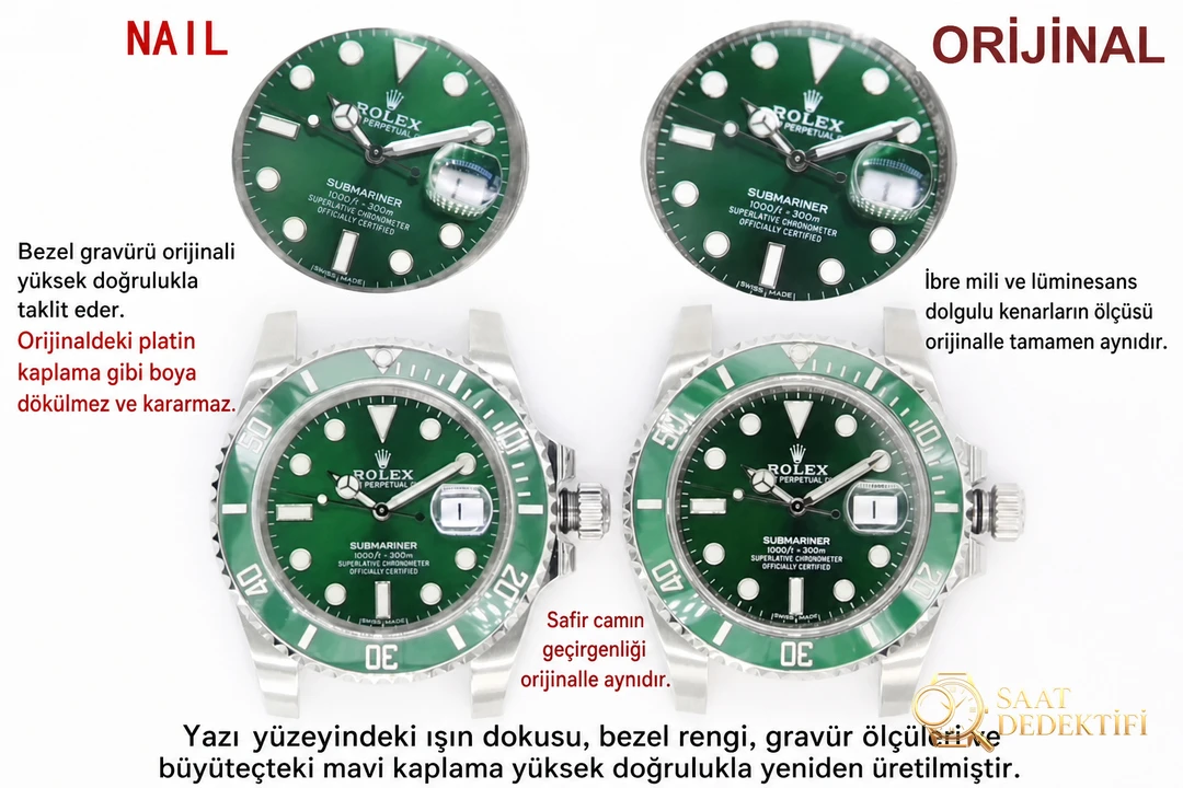 Büyük fabrikalara meydan okuyor: NAIL Rolex Yeşil Su Hayaleti 904 çelik saat gerçek-replika karşılaştırması ve orijinal incelemesi - Bilezik, Toka ve Klips Mekanizması