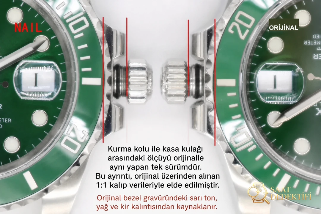 Büyük fabrikalara meydan okuyor: NAIL Rolex Yeşil Su Hayaleti 904 çelik saat gerçek-replika karşılaştırması ve orijinal incelemesi - Makro Kadran ve İndeks İşçiliği