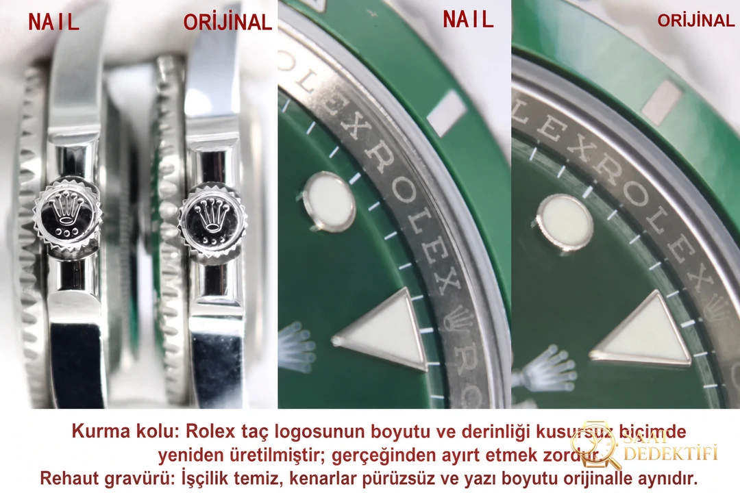 Büyük fabrikalara meydan okuyor: NAIL Rolex Yeşil Su Hayaleti 904 çelik saat gerçek-replika karşılaştırması ve orijinal incelemesi - Fosfor ve Super-LumiNova Gece Görünümü