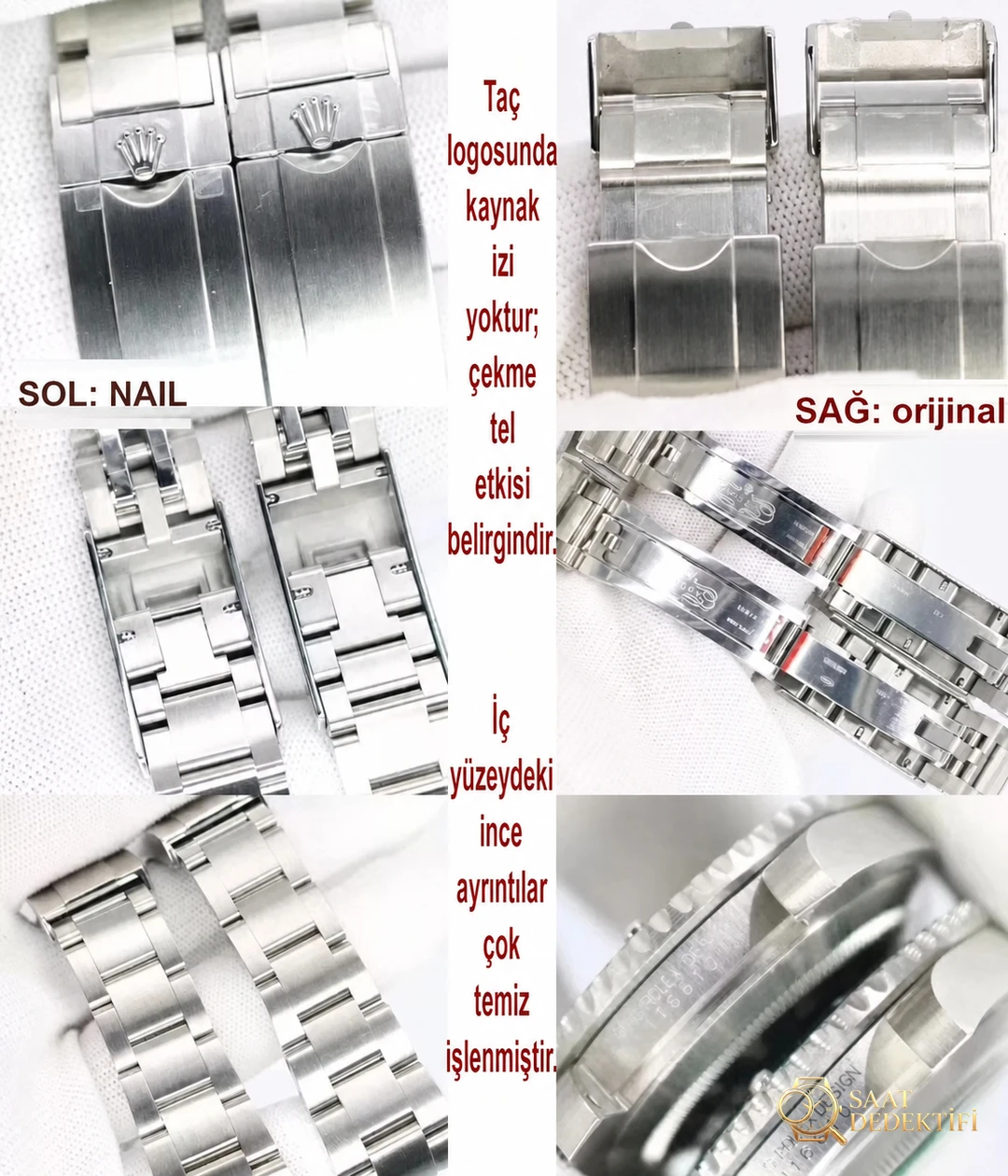 Büyük fabrikalara meydan okuyor: NAIL Rolex Yeşil Su Hayaleti 904 çelik saat gerçek-replika karşılaştırması ve orijinal incelemesi - Yan Profil ve Kordon Bağlantısı