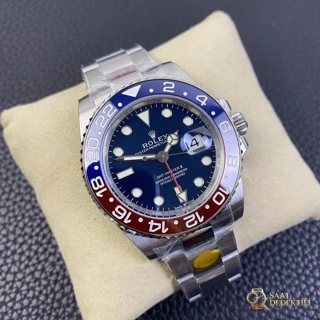 Replika Rolex GMT-Master Mavi Kırmızı Bezel
