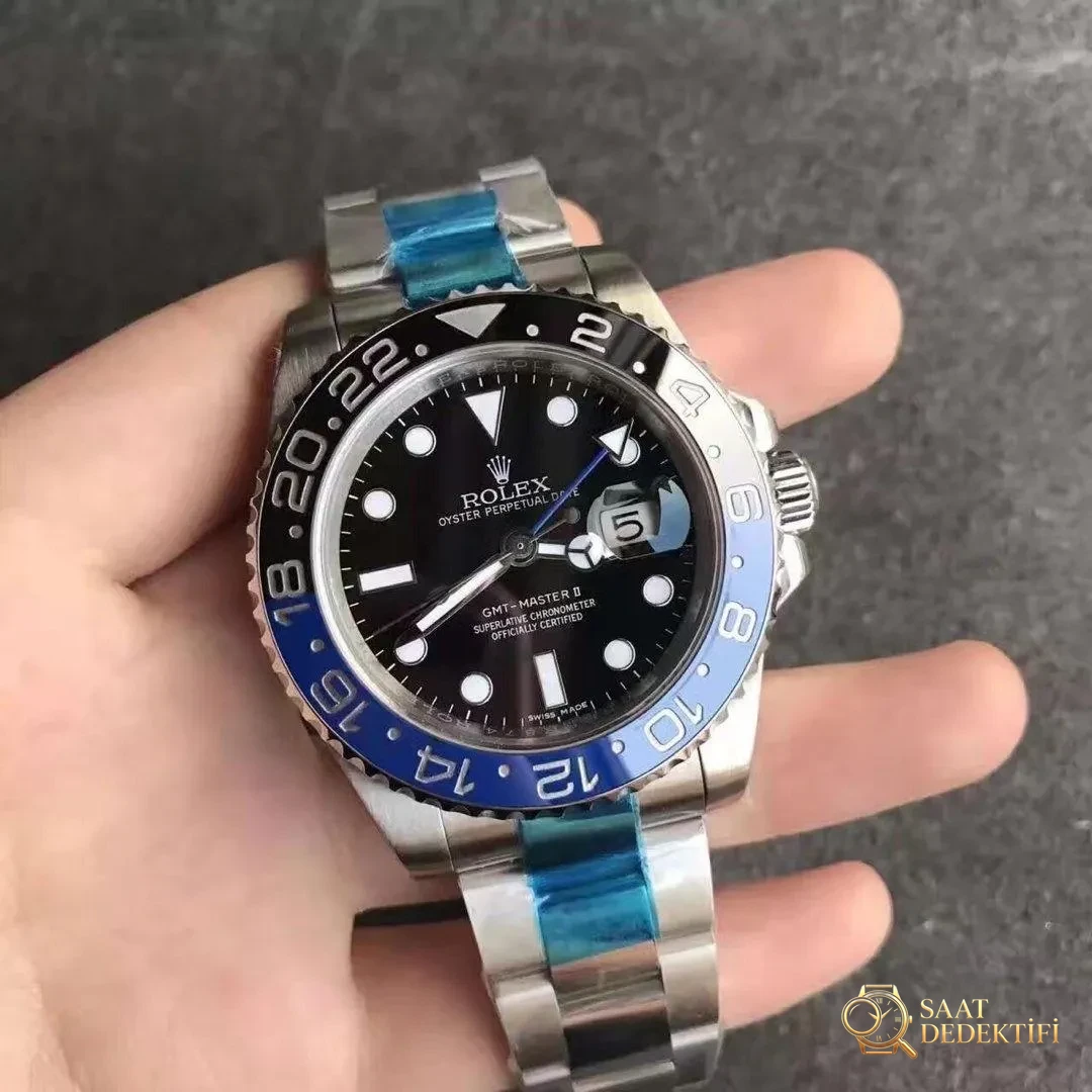 Rolex GMT Master II Siyah Mavi Bezel Replika