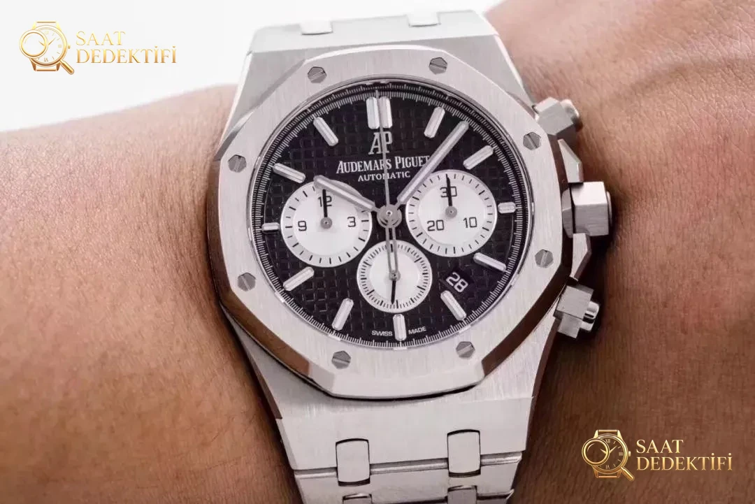 OM Factory Audemars Piguet Royal Oak Offshore Chronograph 26331ST replika saat: gerçek-replika karşılaştırması ve orijinal inceleme - Kasa Profili ve Kurma Kolu İncelemesi
