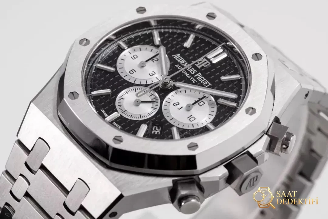 OM Factory Audemars Piguet Royal Oak Offshore Chronograph 26331ST replika saat: gerçek-replika karşılaştırması ve orijinal inceleme - Makro Kadran ve İndeks İşçiliği