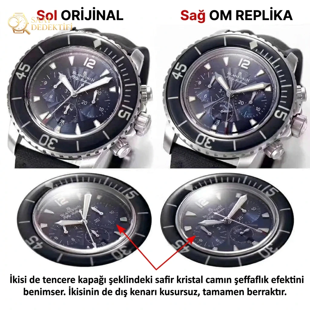 OM Factory Blancpain Fifty Fathoms 50 Fathoms kronograf serisi kol saati - dalış saatlerinin atası, gerçek-replika karşılaştırmalı inceleme - Bilezik, Toka ve Klips Mekanizması