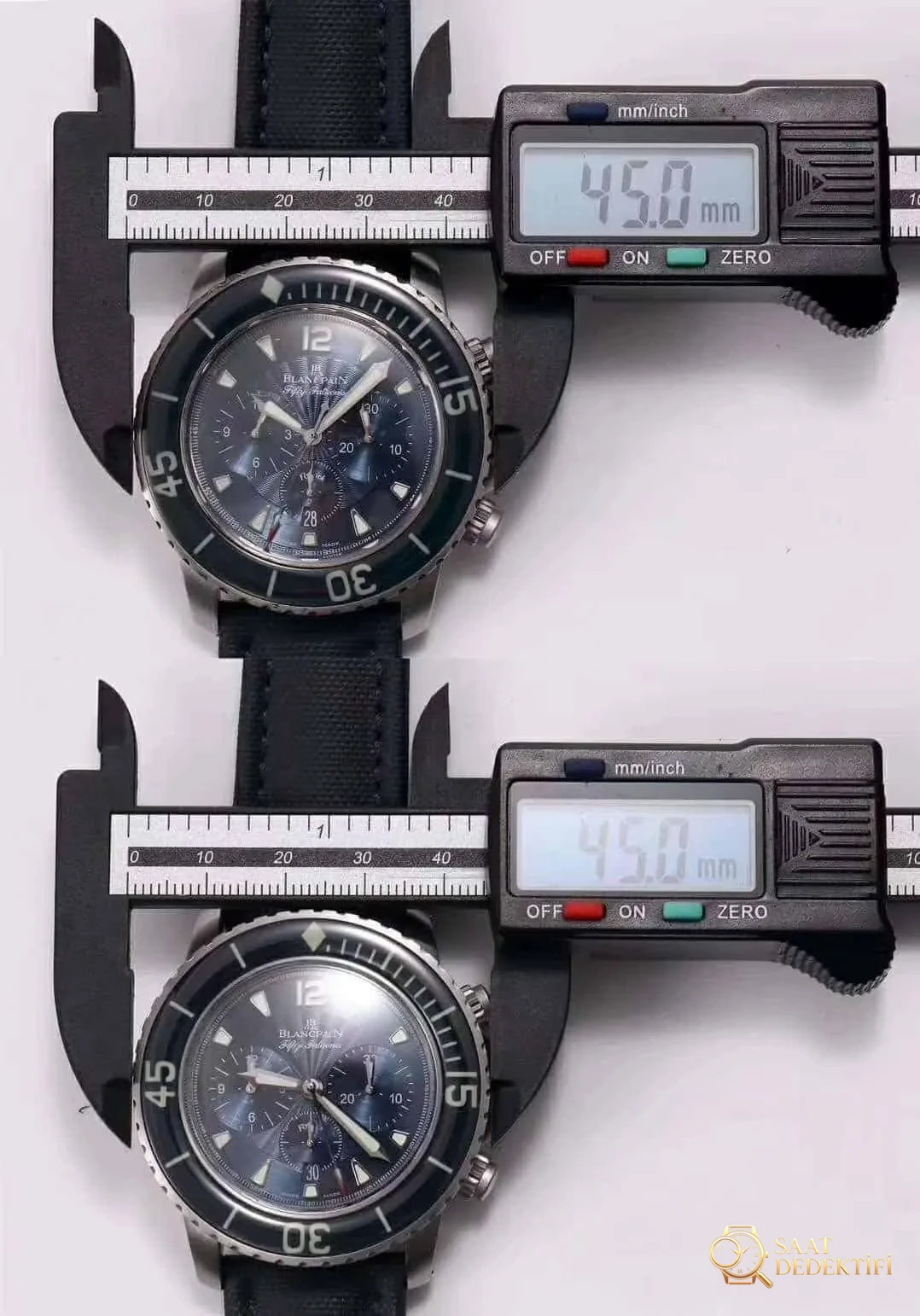 OM Factory Blancpain Fifty Fathoms 50 Fathoms kronograf serisi kol saati - dalış saatlerinin atası, gerçek-replika karşılaştırmalı inceleme - Genel Açı ve Estetik Duruş