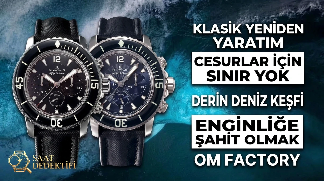 OM Factory Blancpain Fifty Fathoms 50 Fathoms kronograf serisi kol saati - dalış saatlerinin atası, gerçek-replika karşılaştırmalı inceleme - Tepe Koruması ve Ayar Fonksiyonu