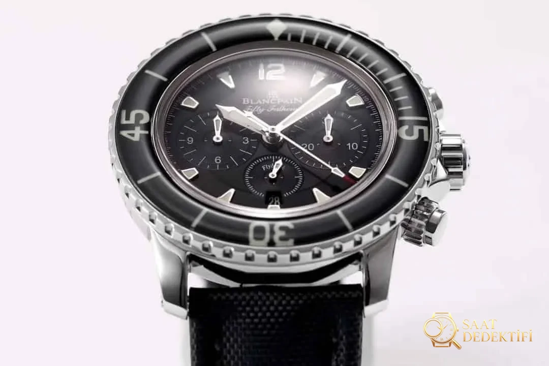 OM Factory Blancpain Fifty Fathoms 50 Fathoms kronograf serisi kol saati - dalış saatlerinin atası, gerçek-replika karşılaştırmalı inceleme - Kadran İbreleri ve Saniye Akışı