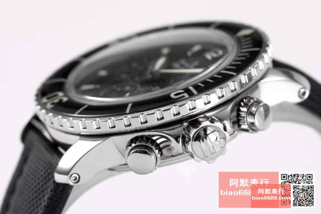 OM Factory Blancpain Fifty Fathoms 50 Fathoms kronograf serisi kol saati - dalış saatlerinin atası, gerçek-replika karşılaştırmalı inceleme — 19. fotoğraf
