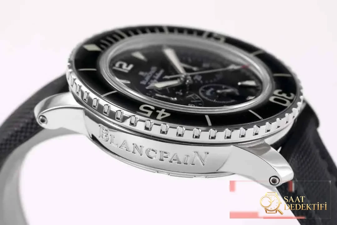 OM Factory Blancpain Fifty Fathoms 50 Fathoms kronograf serisi kol saati - dalış saatlerinin atası, gerçek-replika karşılaştırmalı inceleme - Koleksiyon ve Vitrin Görünümü