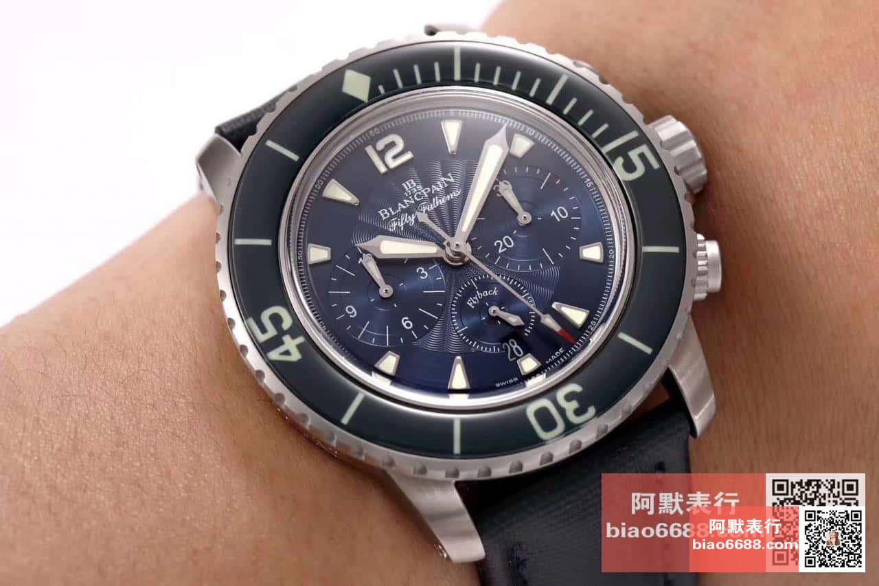 OM Factory Blancpain Fifty Fathoms 50 Fathoms kronograf serisi kol saati - dalış saatlerinin atası, gerçek-replika karşılaştırmalı inceleme — 34. fotoğraf