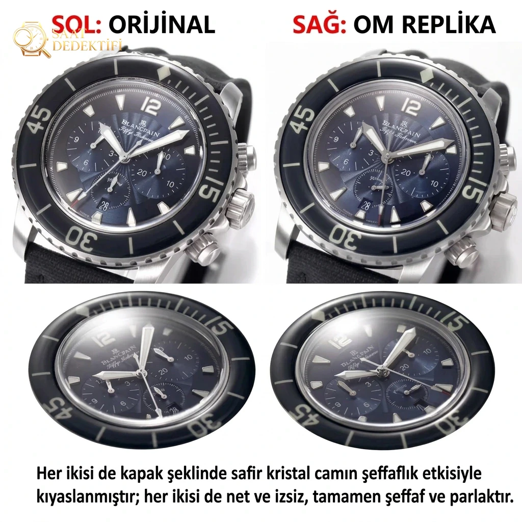 OM Factory Blancpain Fifty Fathoms 5085F çok fonksiyonlu dalış saati - orijinal karşılaştırmalı inceleme - Tepe Koruması ve Ayar Fonksiyonu