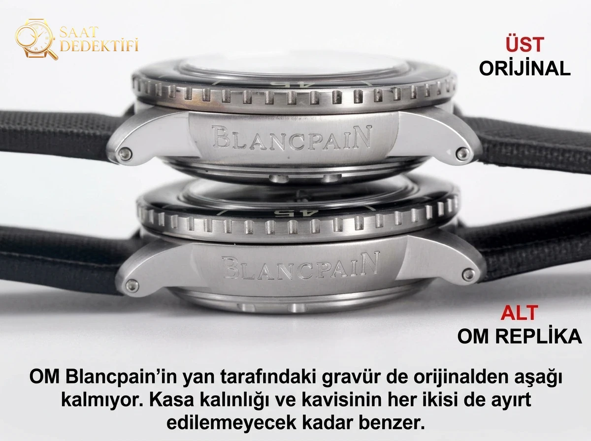 OM Factory Blancpain Fifty Fathoms 5085F çok fonksiyonlu dalış saati - orijinal karşılaştırmalı inceleme - Bilezik Bakla Ayrımı ve Pim Yapısı