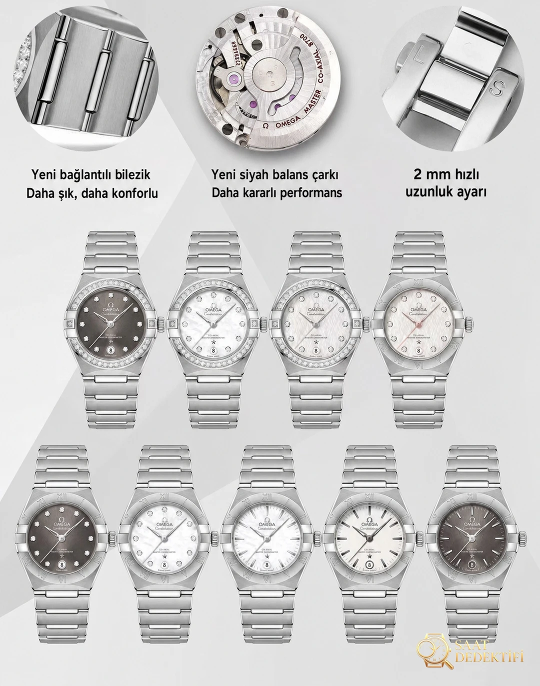 OM Factory Omega Constellation 29 MM kadın kol saati serisi V6 versiyonu 2023 - kesinlikle tavsiye - Kasa Profili ve Kurma Kolu İncelemesi