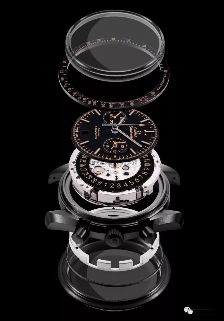OM Factory Omega Speedmaster "Dark Side of the Moon" Vintage Siyah Seramik Saat — Orijinalle Karşılaştırmalı İnceleme — 3. fotoğraf