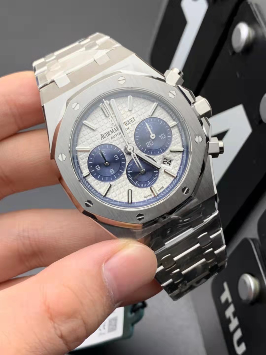 Replika Audemars Piguet Royal Oak Kronograf Mavi Yardımcı Kadranlar