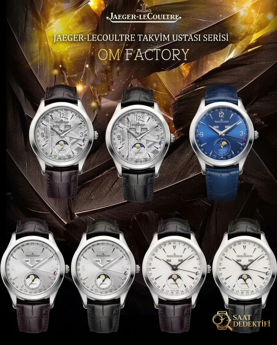 OM Jaeger-LeCoultre Master Calendar Ay Evreli 1558420 Yıllık Takvim Kol Saati Gerçek-Replika Karşılaştırmalı İnceleme - Arka Kapak ve Mekanizma Detayı
