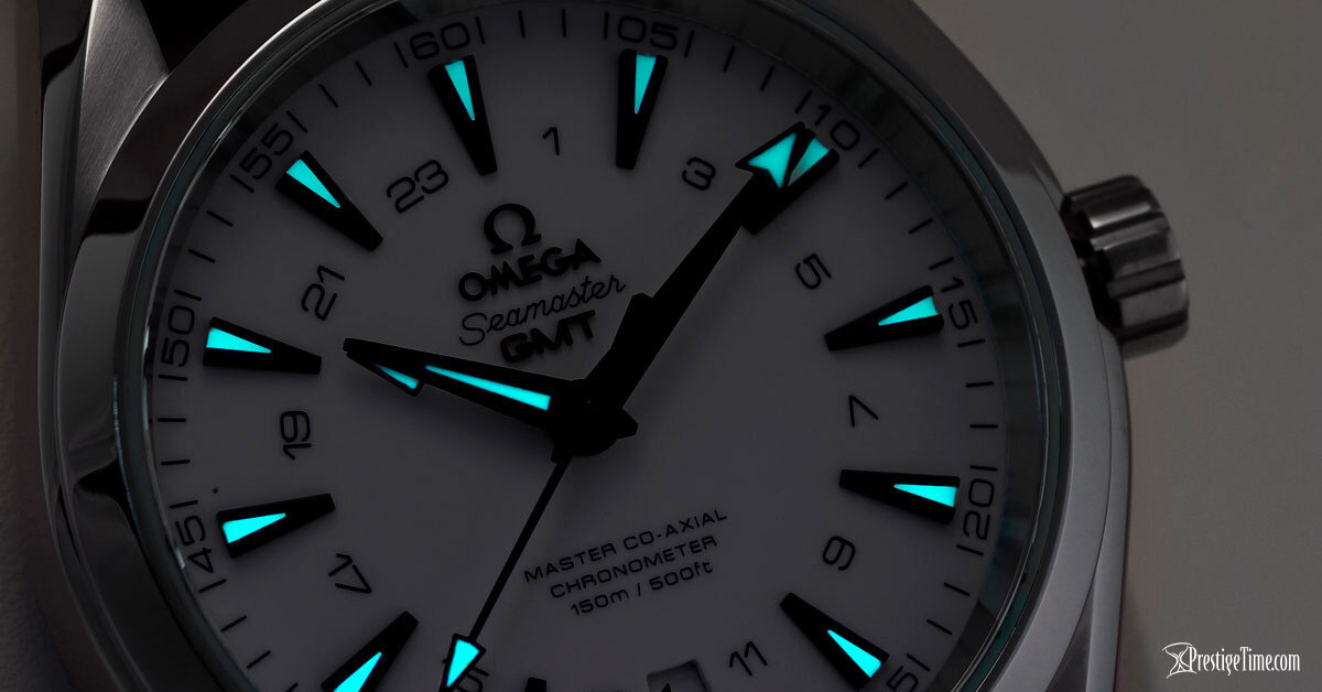 Omega Aqua Terra 150m GMT Kadran Luminescent