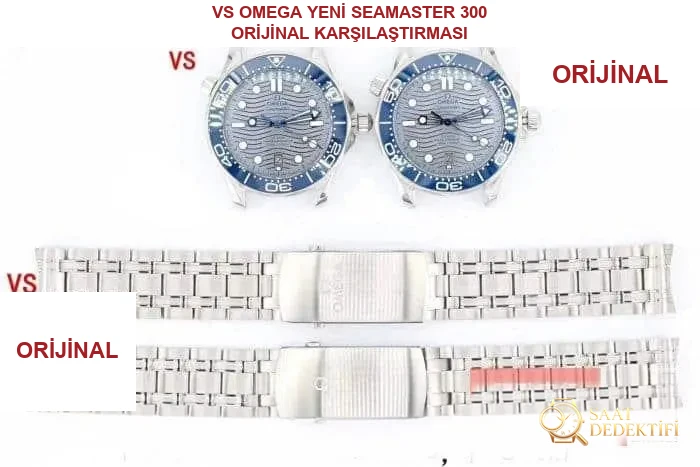 Omega Seamaster 210.30.42.20.06.001 saatinin VS versiyonu ile orijinal (orijinal) karşılaştırması. - Kadran Detayı ve Bezel İşçiliği