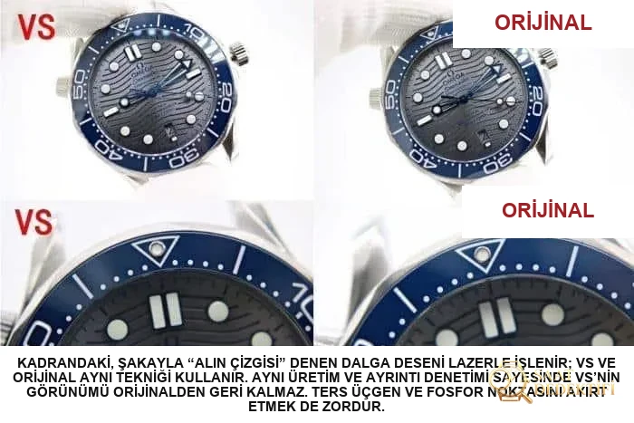 Omega Seamaster 210.30.42.20.06.001 saatinin VS versiyonu ile orijinal (orijinal) karşılaştırması. - Bilezik, Toka ve Klips Mekanizması
