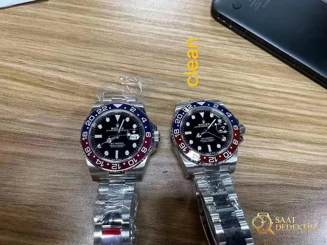 Ön Tanıtım: Clean Rolex GMT Cola bezel - kırmızı-mavi bezel - mavi-siyah bezelde renk farkı var mı? - Kasa Çeliği ve Polisaj Kalitesi