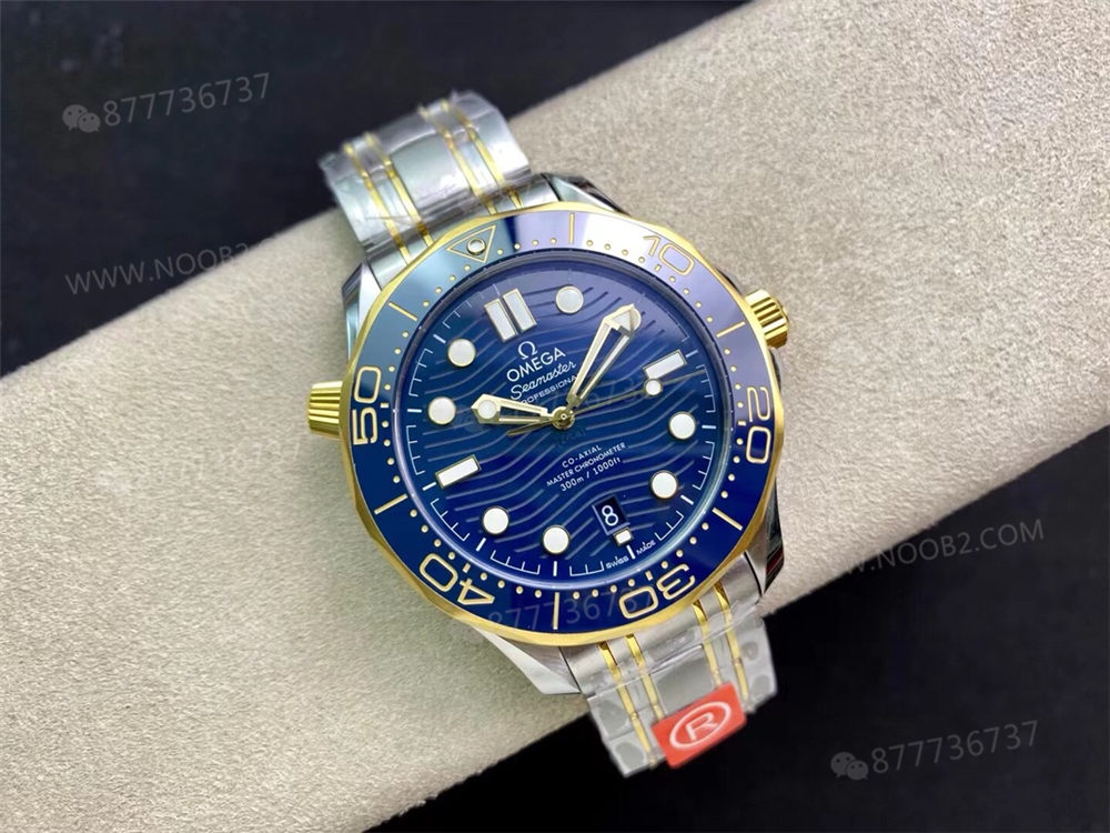 OR Factory Omega Seamaster 300 iki renkli altın-çelik mavi kadran 8800 tek parça mekanizma — 1. fotoğraf