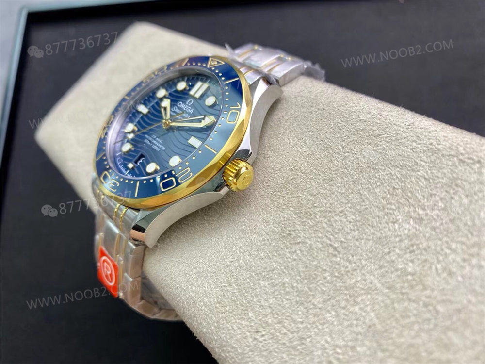 OR Factory Omega Seamaster 300 iki renkli altın-çelik mavi kadran 8800 tek parça mekanizma — 6. fotoğraf